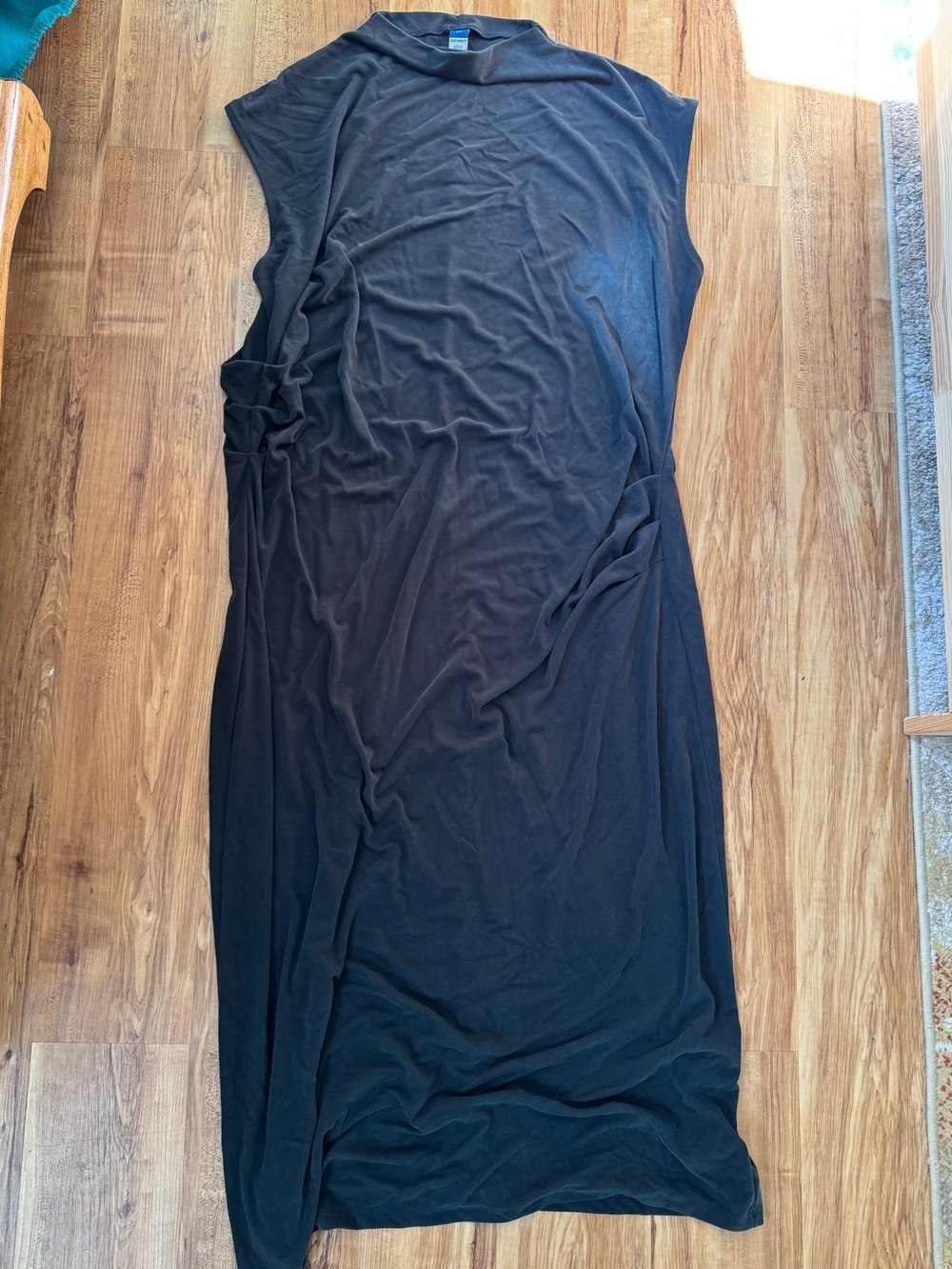 Old Navy Ribbed Midi Roughed Sleeveless High Necked Stretch Dress